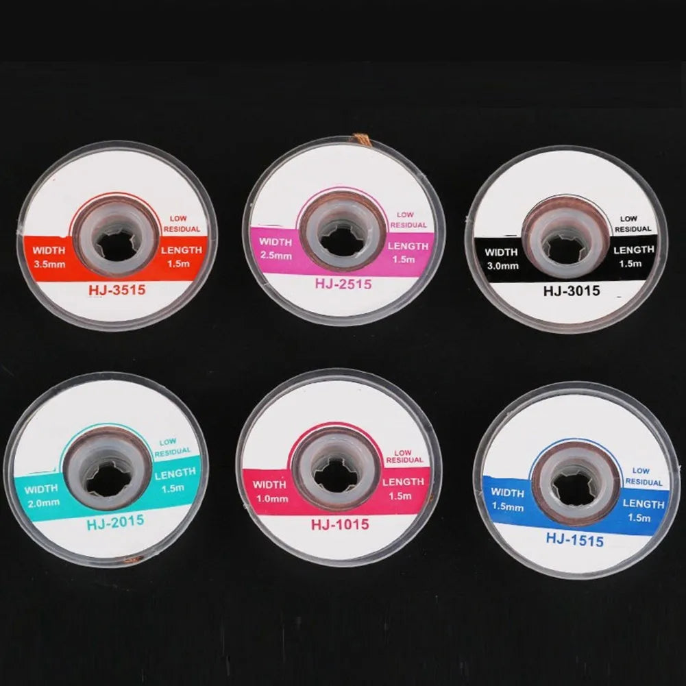 1.0mm/1.5mm/2.0mm/2.5mm/3.0mm/3.5mm Desoldering Braid Tape Copper Solder Wire Soldering Wicks Tin Solder Removal Braid Welding