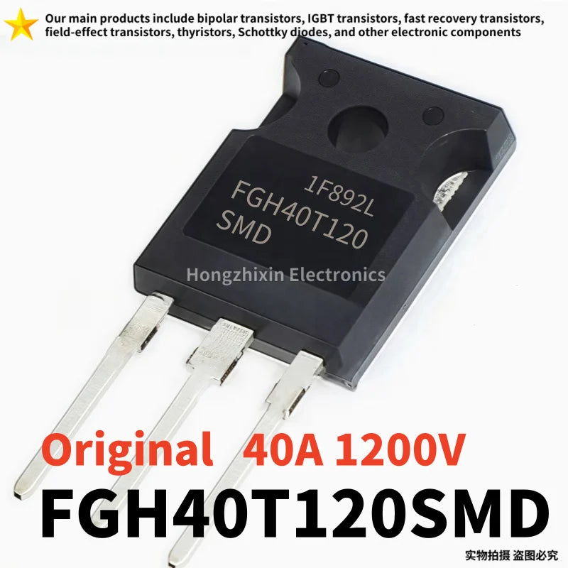 5/10PCS NEW Original FGH40T120SMD TO-247 40A 1200V 40T120SMD FGH40T120 40T120 SMD IGBT High-Power Transistor