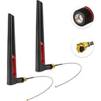 Dual Band 2.4GHz 5.8GHz Wifi Antenna + 15CM Cable to RP-SMA for Mini PCIe Card Wireless Routers, PC Desktop, Repeater