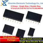 2.54mm 2/3/4/5/6/7/8/10/12/14/15/20/40P Pin Stright Female Single Row Double Row Pin Header Strip PCB Connector Header Socket