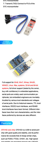 1pcs CP2102 module USB to TTL upgrade board UBS to serial port STC microcontroller download flash six in one UART