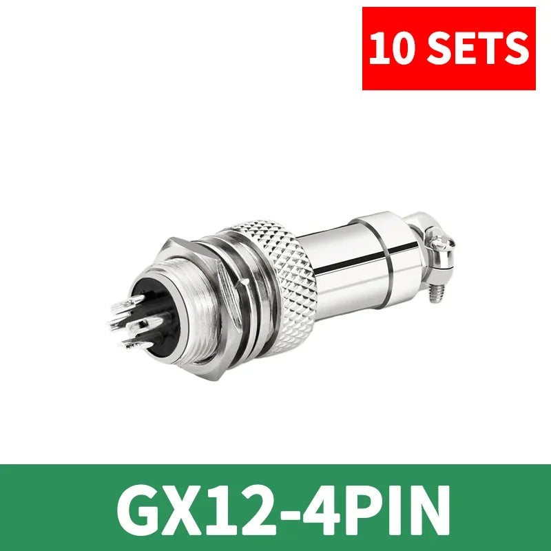 10Pcs GX12 Aviation Circular Connector 2Pin 3pin 4pin 5pin 6pin 7pin M12 Male Plug& Female Socket 12mm DF12