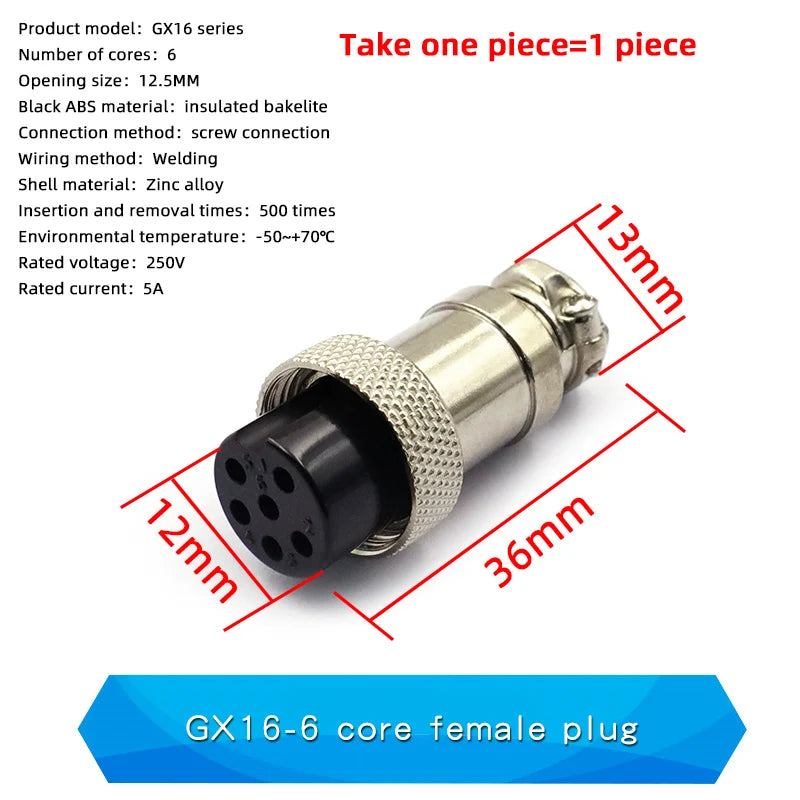 Aviation Plug Socket Connector GX12 16 20-2/3/4/5/6/8/10/12 Core Cable Aviation Plug Connector