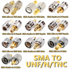 2PCS SMA Male Female to N BNC UHF PL259 SO239 TNC Copper Brass Adapter Straight RF Coaxial Connector Converter