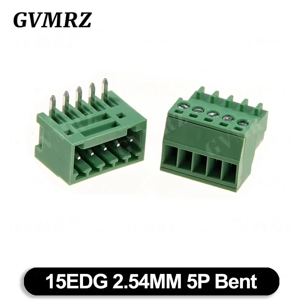 5Set/lot 15EDG 2.54mm PCB Seal Screw Terminal Block 2 ~ 12 Pin KF15EDG 2.54 Male Plug + Female Socket Pin Header Wire Connector