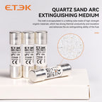 ETEK Solar DC 1000V PV Fuses 15A 20A 25A Ceramic GPV Fuse  10x38mm for Solar System Protection EKFL-10D