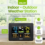BALDR Wireless Digital Weather Station RCC Atomic Alarm Clock Calendar Temperature Humidity Moon Phase Barometer Forecast Sensor