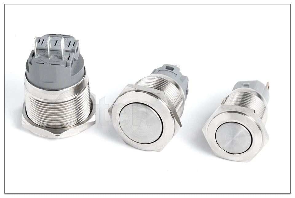 12/16/19/22/25/30/40mm Waterproof Metal Push Button Switch NO LED Light Momentary Latching Car Engine Power Switch  1NO1NC