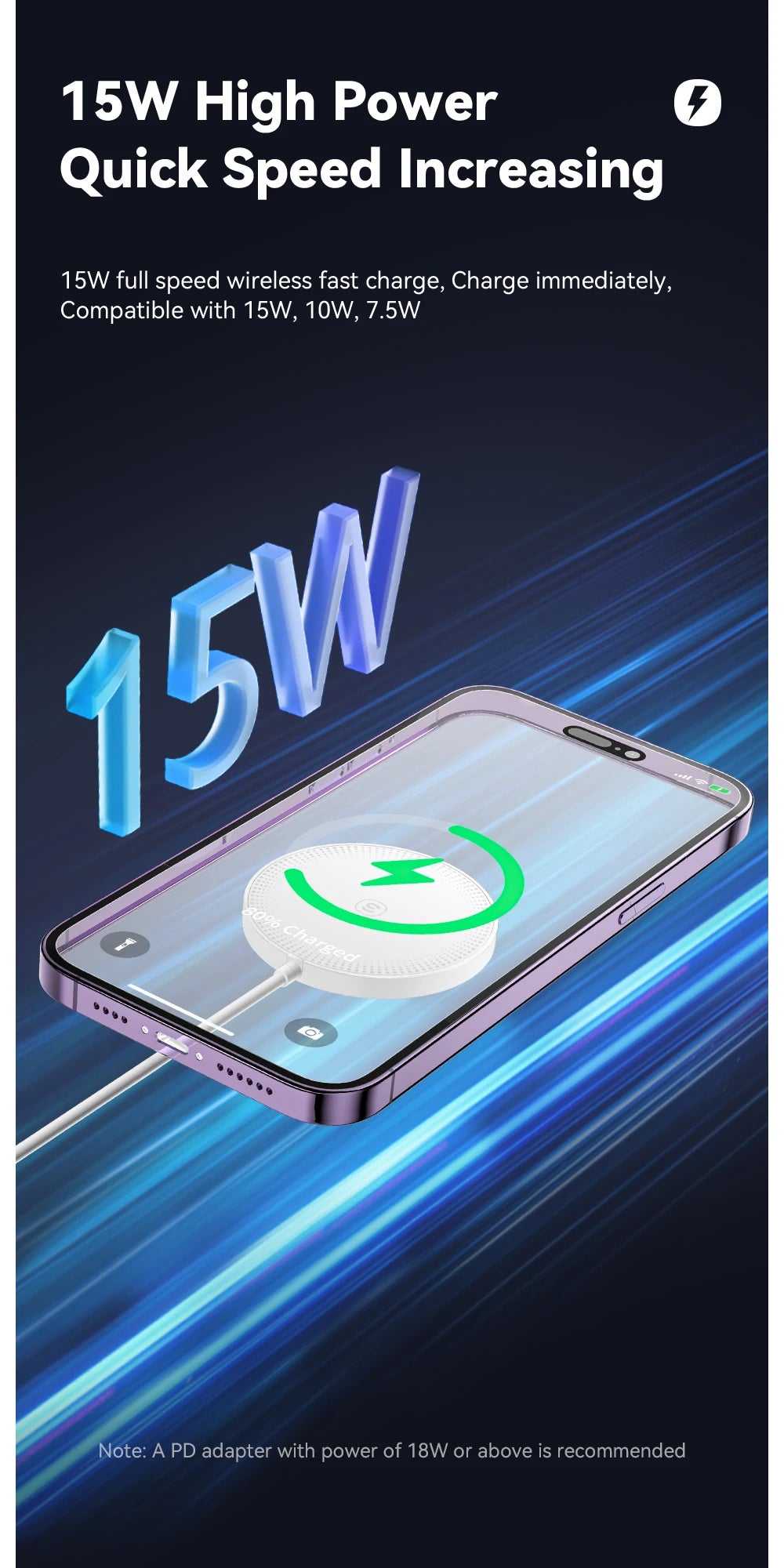 Essager 15W Magnetic Qi Wireless Chargers Fast Charging  for iPhone 14 13 12 Pro Max PD Fast Charging For Xiaomi Pad Adapter
