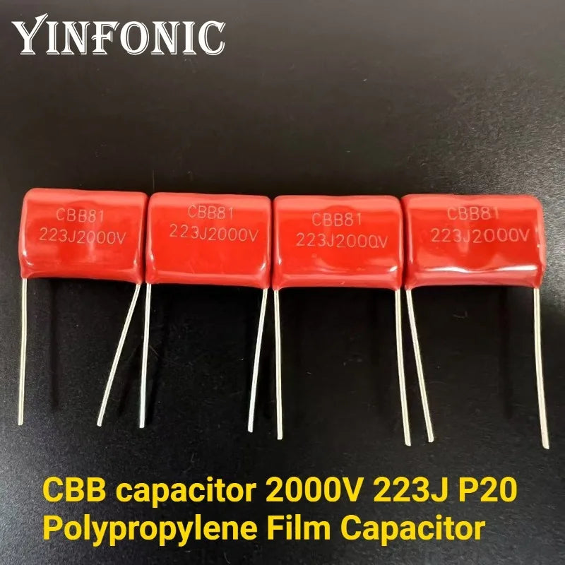 5Pcs/50Pcs CBB capacitor 2000V 223J 2KV 0.022uF 22nF P20 CBB81 Metallized Polypropylene Film Capacitor