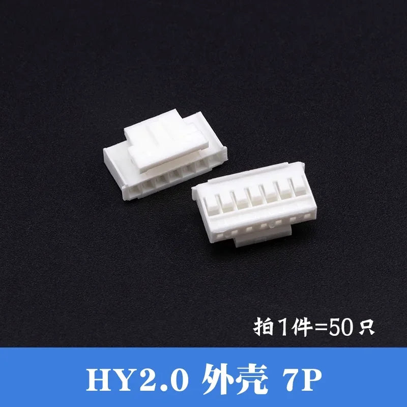 50Pcs HY2.0 Plastic Shell 2.0mm Pitch With Buckle Lock Connector 2P/3P/4P/5P/6P/7P/8P/10Pin