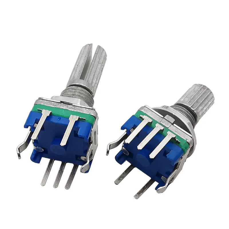 5Pcs 360 Degree Rotary Encoder EC11 Knob 20 Position 5 Pin Button Handle Length 15/20mm With A Built In Push Button Switch
