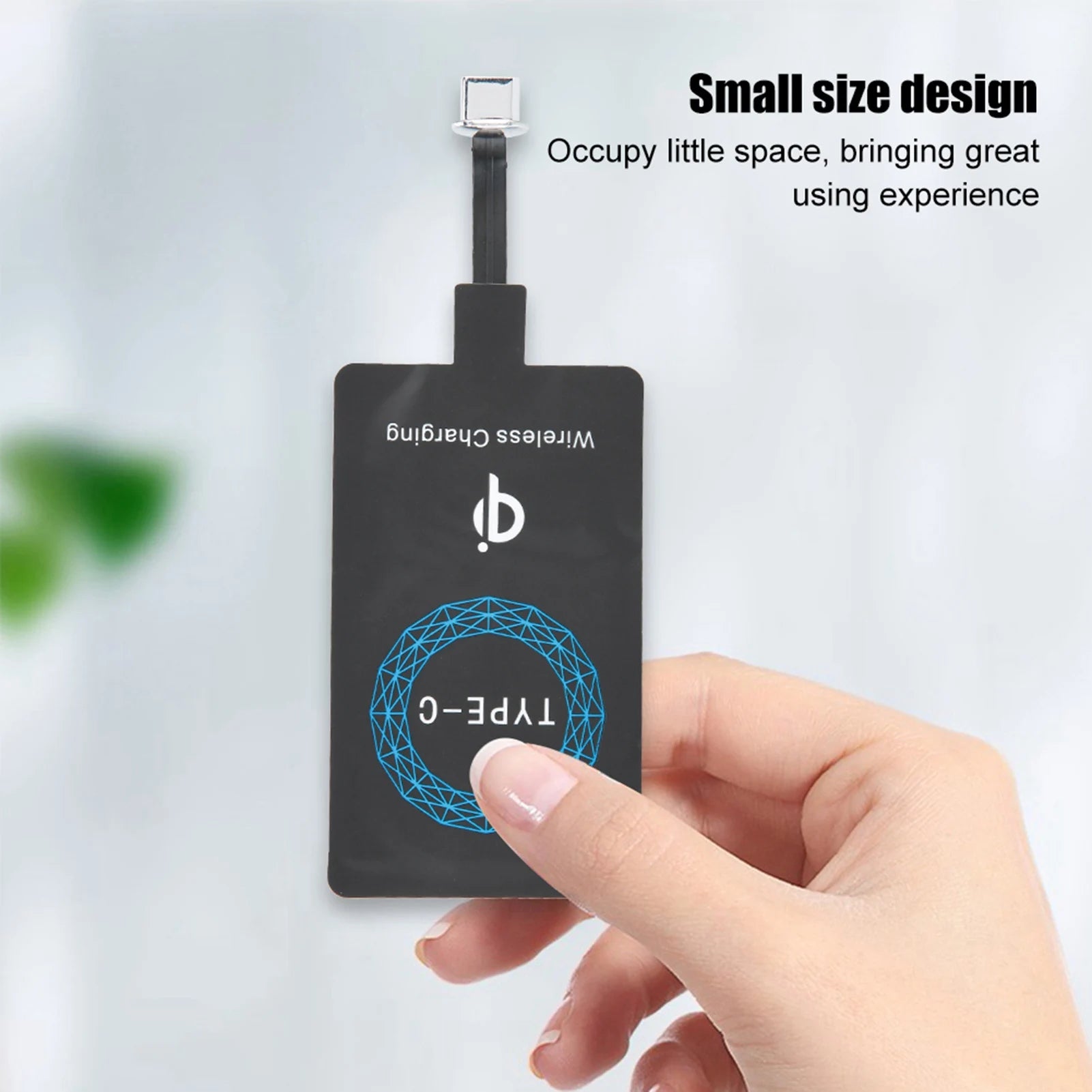 2PCS Type C Wireless Charger Adapter Portable Charging Receiver Qi Enabled Fast Charging for Type C Mobile Phone Car Travel Home