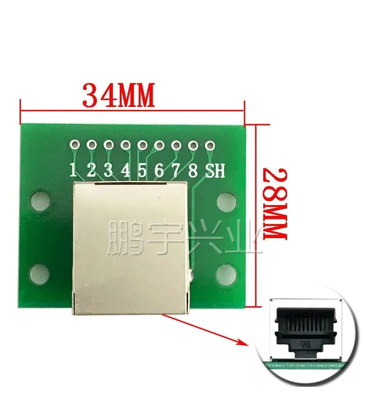 1Pc RJ45 Adapter Test Board To XH2.54 Modular Ethernet Connector Adapter Network Interface + Breakout Board + Pin Header