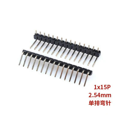 10pcs 2.54 mm Pitch 1x 40 Pin Right Angle Single Row Pin Header Male 90 Degrees Needle Connector 3P/4P/6P/8P/10P/15P/40P 1*40