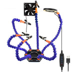 Flexible Holder Alligator Arms Soldering Helping Hands Table Clamp Pcb Board Adjustable Welding Repair Third Hand Tool Magnifier
