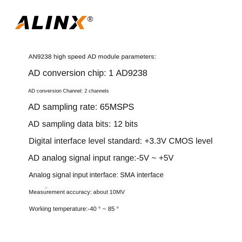 Alinx Dual-Channel High-Speed Ad Analog Signal to Digital Signal Module FPGA Development Board Supporting Module An9238