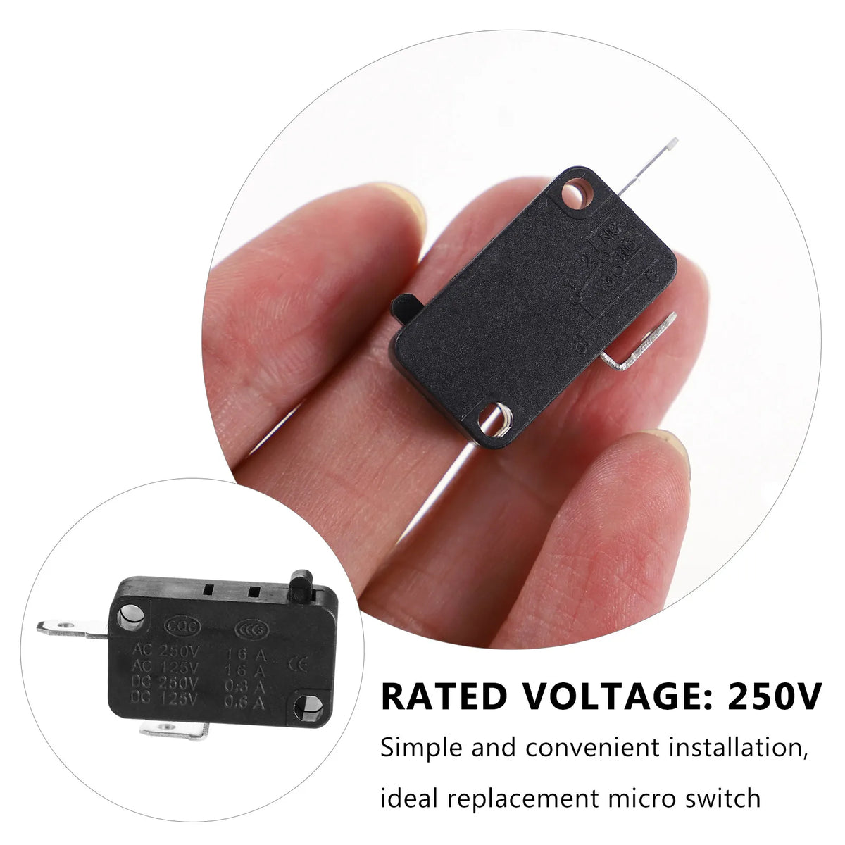 10pcs Normally Closed 16A Micro Switch Replacement For Microwave Oven Washing Machine Rice Cooker Door Position Spdt 2 Pin