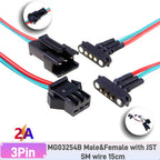 1 Pair 2A Magnetic Pogo Pin JST SM Plug Socket Extend Cable Connector 2 3 4 5 6 Pin Male Female Adapter Led Strip Lamp Driver