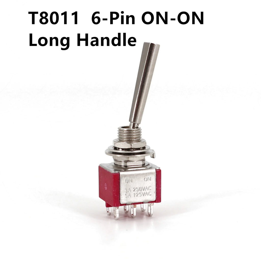 Salecom T80-T U/U2 Series Flat Handle Remote Control Mini Toggle Switch 6.35mm Panel Mount 5A/125VAC