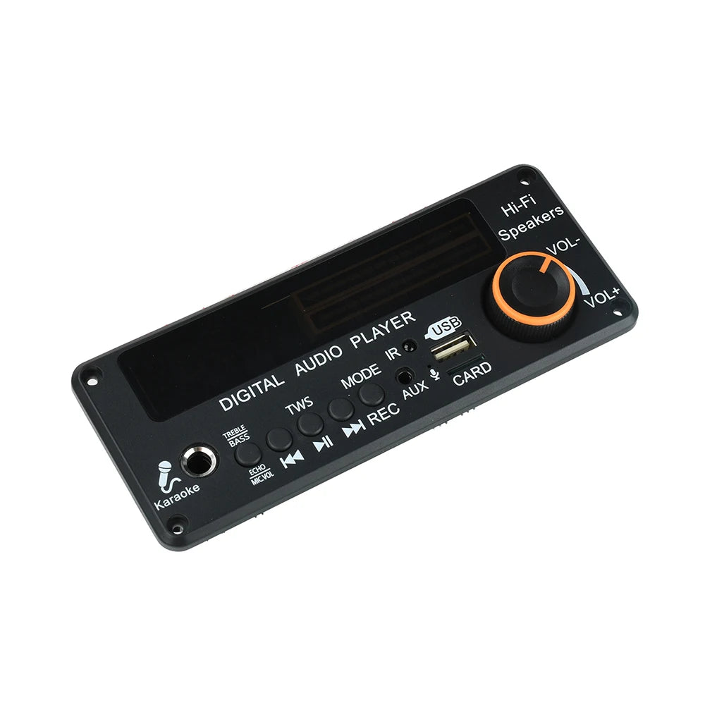 DC12V MP3 WMA WAV Decoder Board Bluetooth 5.3 Handsfree Car Audio Microphone USB TF FM DIY Music Player