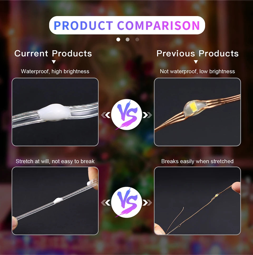 USB 5V Smart RGB-IC Fairy Light String Christmas Lights Decorations Lamp Garland WS2812 Bluetooth APP&Remote Control Addressable