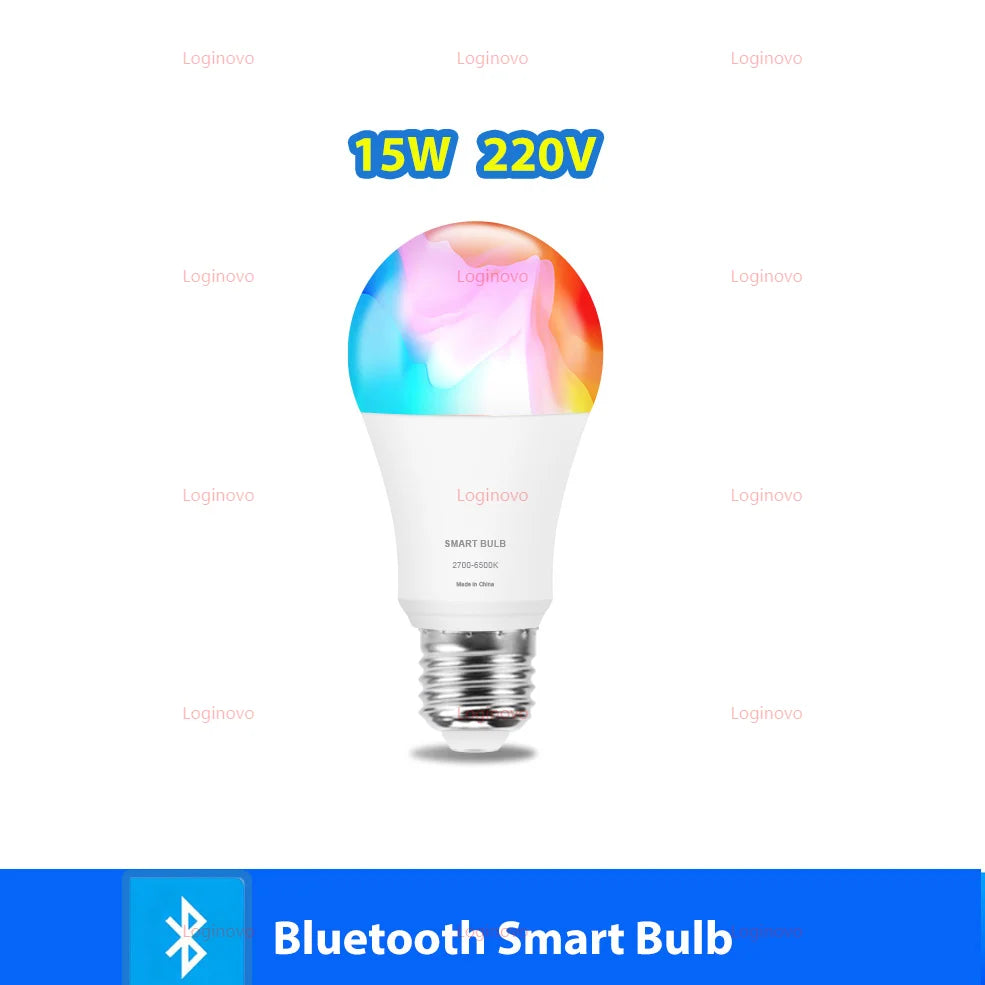 Bluetooth/WiFi LED Light Bulb E27 15W 20W 110V 220V RGB RGBCW Dimmable Led Bulbs Led Lamp For Alexa Google Home Tuya Smart Life
