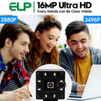 ELP Autofocus USB Camera 16MP Ultra HD Webcam IMX298 Sensor Mini Camera with 68 degree No Distortion Lens