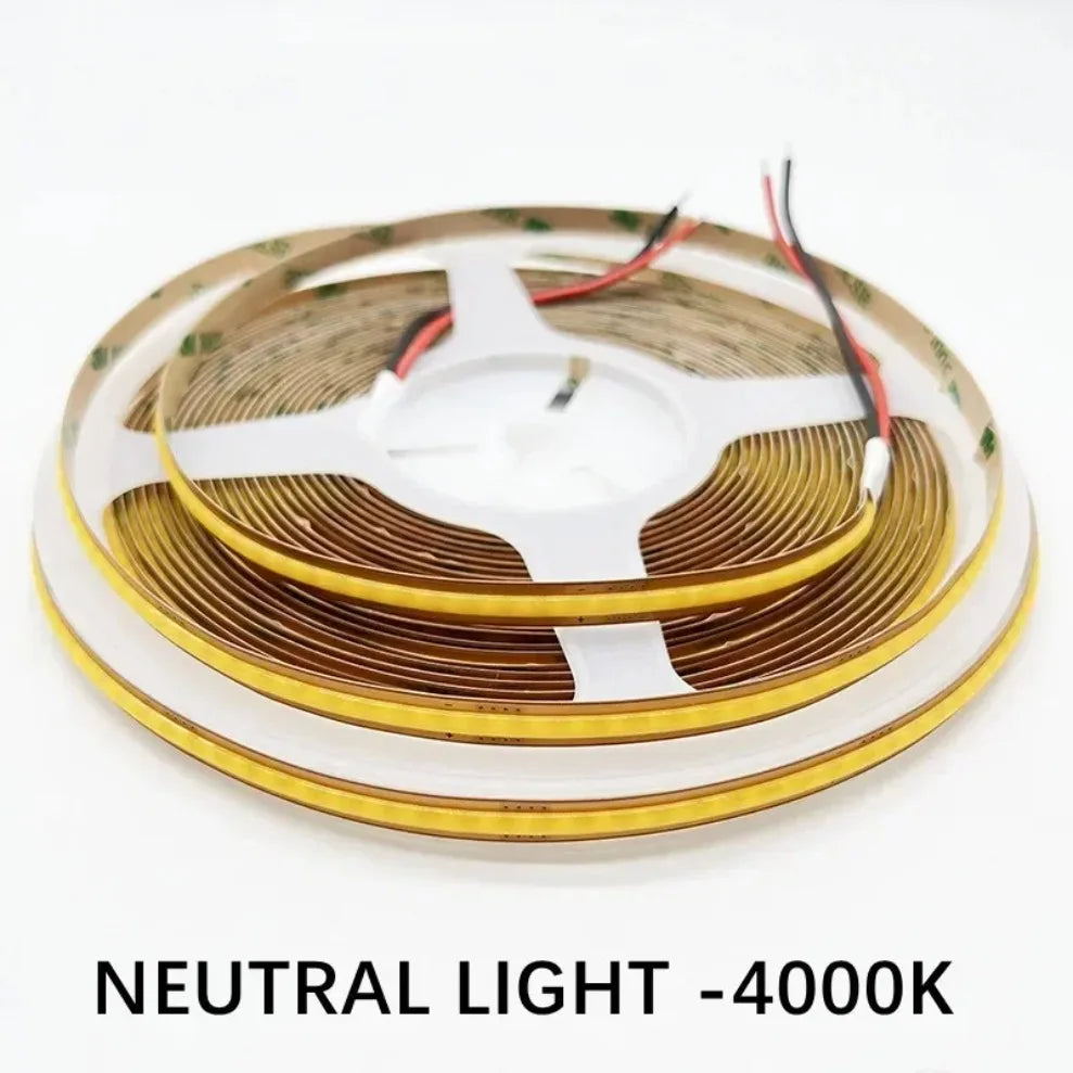 DC 12V/24V 8MM COB LED Strip Free Cut Cuttable 400LEDs/M 528LEDs/M High Density Flexible Tape Home Decoration Lighting 0.5M-10M