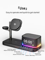 Super Fast QI2.2 25W Magnetic Wireless Charger Station For Galaxy S25/S26 iPhone 17 16 Pro Max Apple& Galaxy Watch Airpods Buds