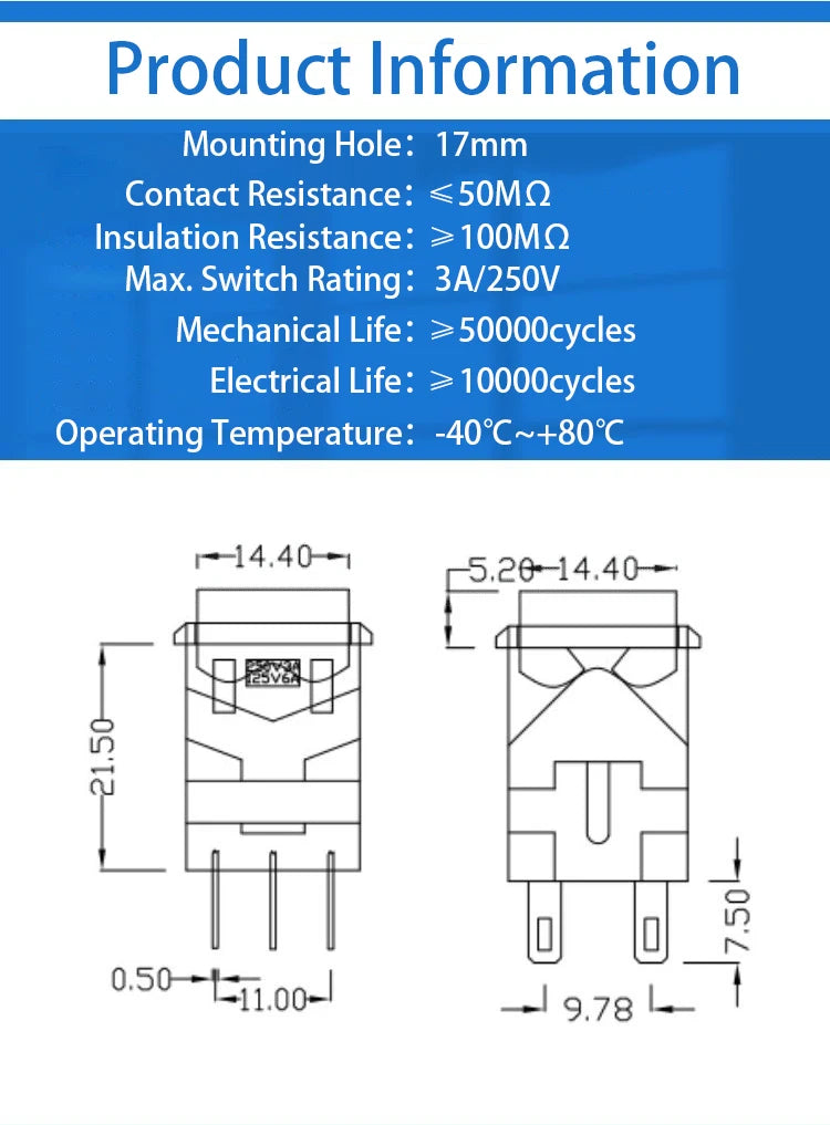 10PCS Momentary Latching KD2-21 22 23 24 Square Push Button Switch With LED Indicator 6PIN 8PIN 3A/250V 6A/125V ON-ON