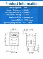 10PCS Momentary Latching KD2-21 22 23 24 Square Push Button Switch With LED Indicator 6PIN 8PIN 3A/250V 6A/125V ON-ON