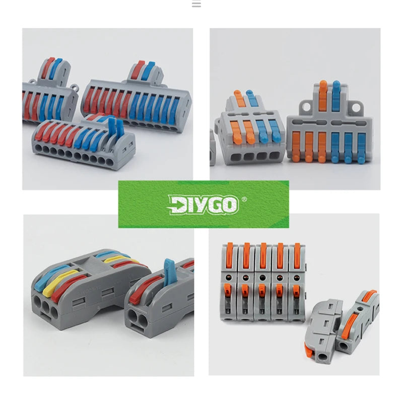 5PCS Lever Fast Wire Connectors Connect Electrical Universal Splicing Compact Inline Push-in Home Terminals Block 412/413 SPL