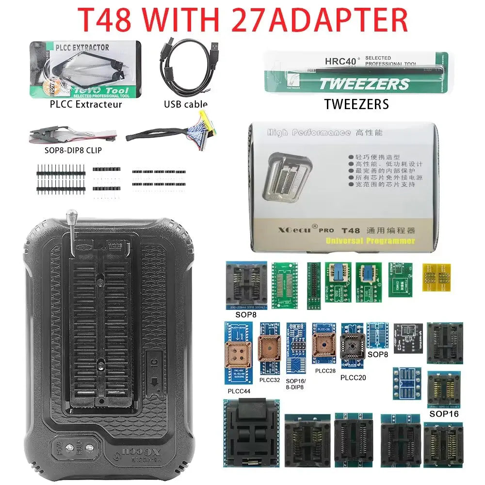 Original XGECU T48 (TL866-3G) Programmer Support 31000+ ICs for SPI/Nor/NAND Flash/EMMC BGA/TSOP/SOP/PLCC