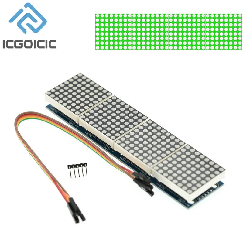 MAX7219 Dot Matrix Module For Arduino Microcontroller 4 In One Display with 5P Line 