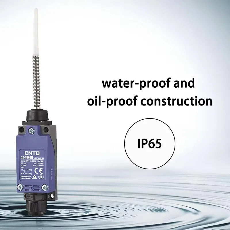 CNTD Momentary Miniature Travel Switch Spring Stick Rod Enclosed Limit Switch CZ-8166N Vertical Limit Switch IP65