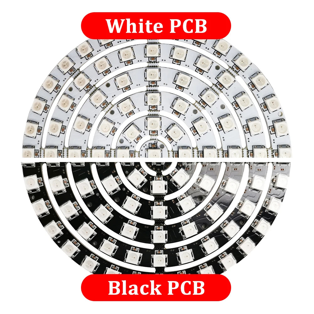 DC5V WS2812B DIY Led Ring Individually Addressable WS2812 IC Built-in 5050 RGB Round Modules Circle Arduino Light 8 To 148 Pixel