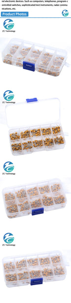 300pcs 10Value 50V 10pF 20pF 30pF 47pF 56pF 68pF 100pF 1nF 10nF 100nF Multilayer Ceramic Capacitor Assortment Monolithic Kit Box