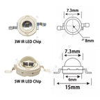 1-10pcs IR LED 3W 5W 1050nm High Power Infrared Chip 1.2-1.8V 700mA 1400mA Diode Light Laser Lamp for Night Vision CCTV Camera