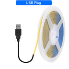 5V USB 3mm PCB COB LED Strip Light with Switch Dimmer Remote Control 320 LEDs High Density Linear Lighting Flexible Tape Lamp