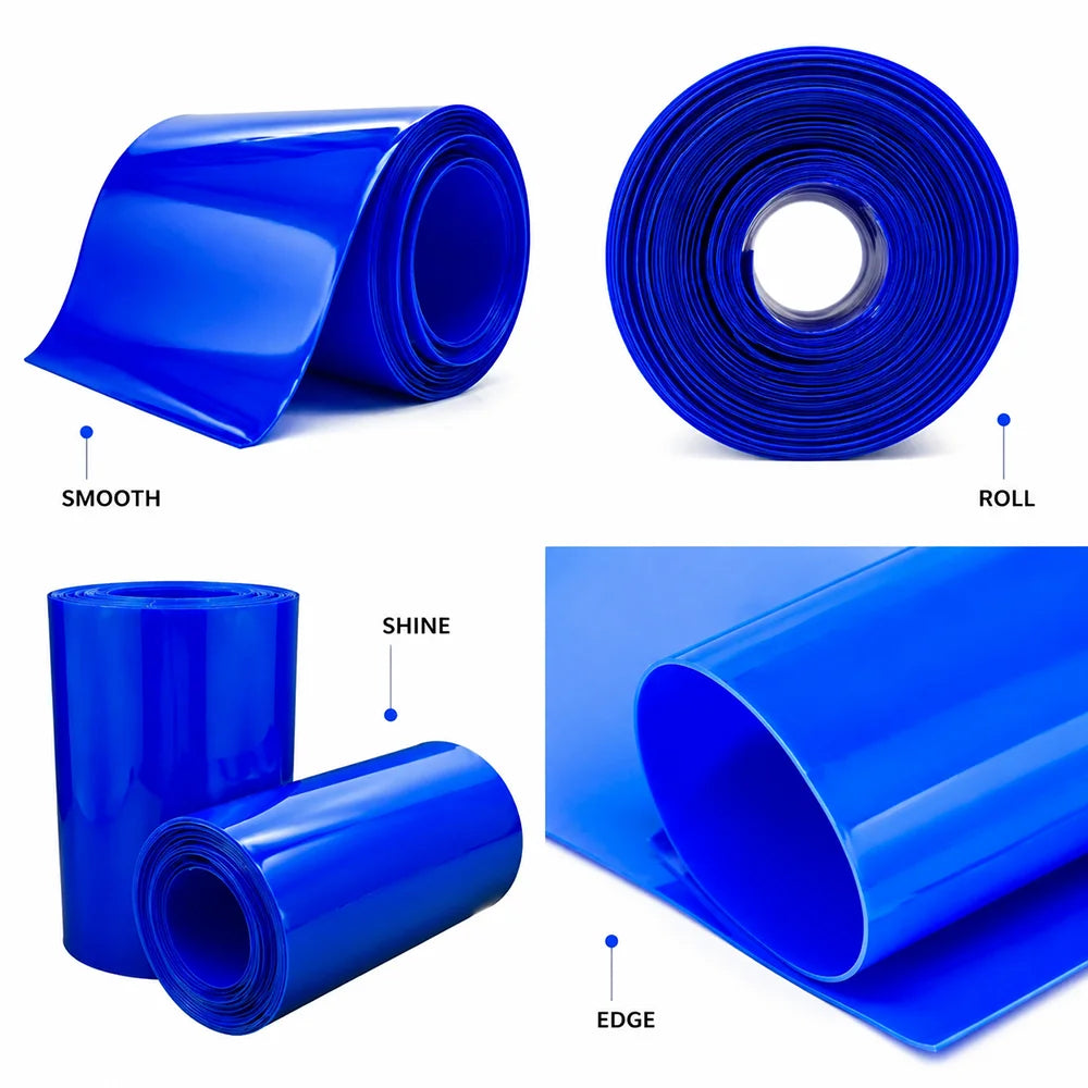 Blue PVC Heat Shrink Tube Wide 30-100mm Insulation/Waterproof/Mechanical Equipment Low Voltage Cable Protective Sleeve