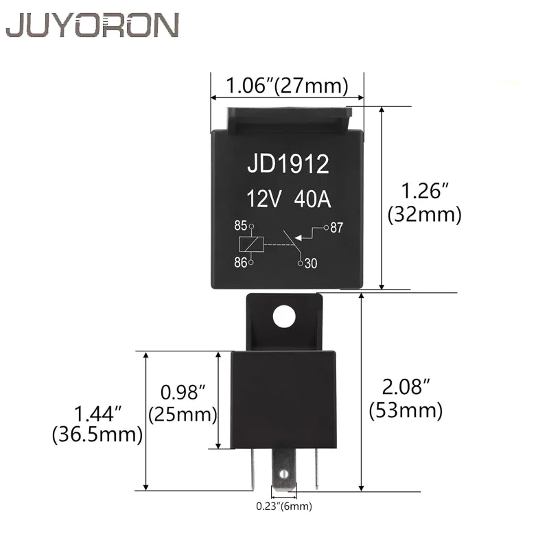 Car Relay 4/5Pin 12V 40A SPST Starter Waterproof Automotive Relay Switchs for Head Light Air Conditioner Auto Starters