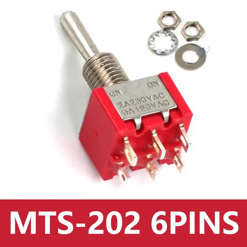10pcs 6mm Miniature Switches Toggle Switch Single Pole Double Throw Mini Waterproof Cap Micro Switch ON-OFF-ON 6A