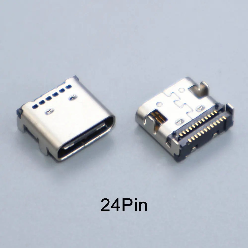 JCD 10PCS 2/6/16/24 Pin Type-C Charging Port USB-C Female Connector Charger Socket PCB Soldering SMD SMT DIY Repair Adapter