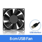 TEUCER USB Cooling Fan 8CM/12CM/14CM 800-1800RPM USB Port Power Supply Desktop Computer Available