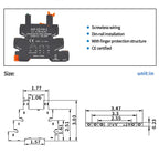 10pcs Slim Relay 5V 12V 24V DIN Rail Mounted Relay Moudle HF 41F SSR 30VDC 250VAC High Frequency Interface Relay With Led 6A