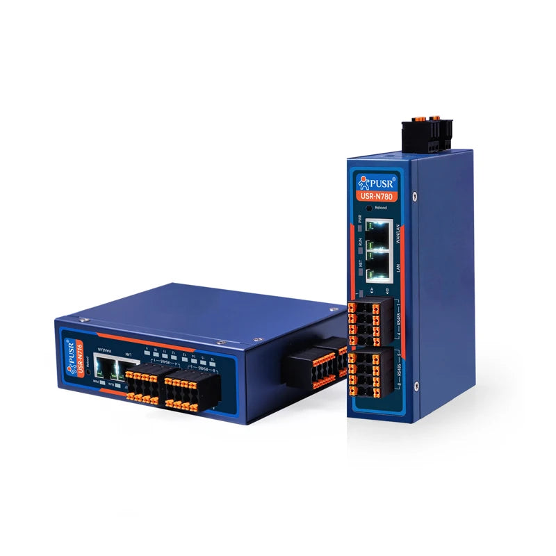 PUSR Industrial RS485 to Ethernet Converter 8/16 Port Isolated Serial 1WAN/LAN 1LAN 1CAN FD Modbus RTU/TCP Edge Gateway USR-N780