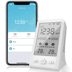 NDIR CO2 Meter Alarm Temperature Humidity Detector Indoor Air Quality Monitor Gas Analyzer with LCD Display USB Rechargeable