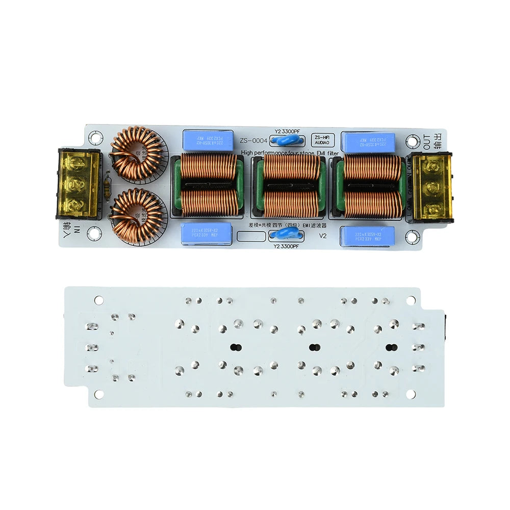 10A AC EMI Filter 110-250V Single-phase EMI Electromagnetic Interference Filter Audio Switching Power Supply Ripple Filter