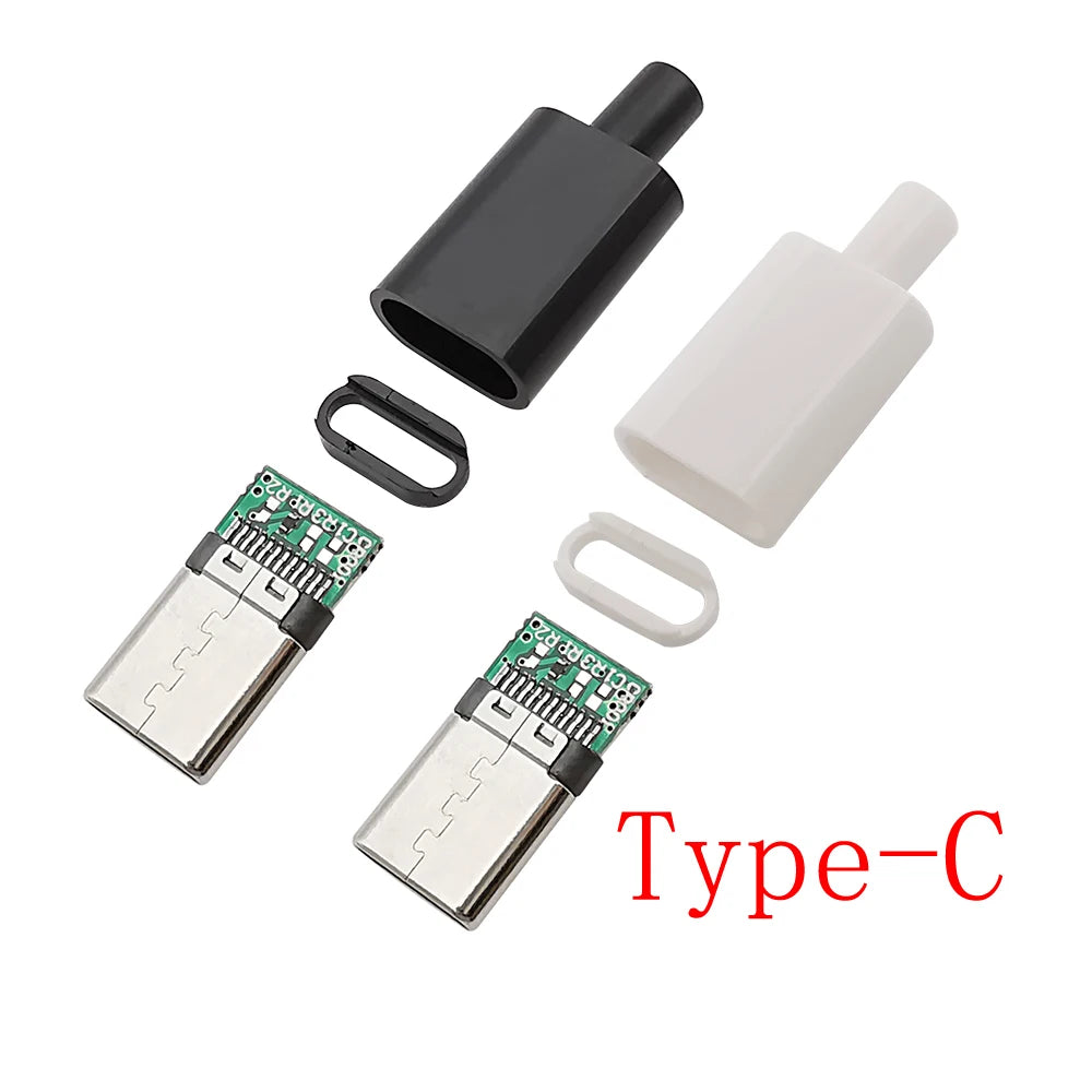 10Pcs Type-C USB 3.1 24 Pin Male Plug Welding Type Connector Jack Tail Terminals Type C Data Cable Interface Accessories Repair